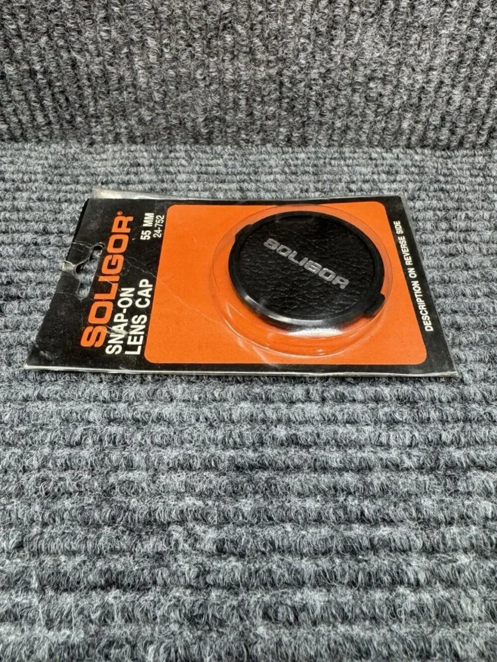 Soligor 55MM Snap-on Lens Cap Black Plastic Made In Korea Vintage New Old Stock